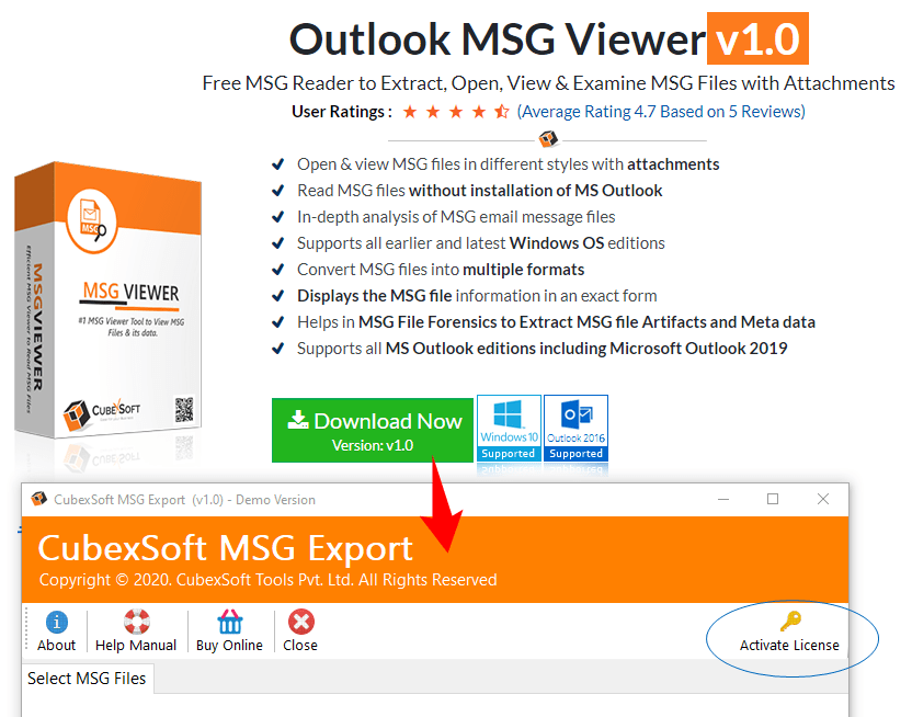 Outlook MSG viewer v1.0