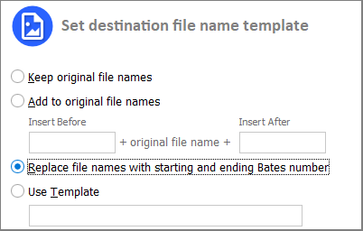 Set destination filename