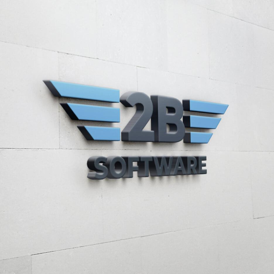 2B Software logo on the wall