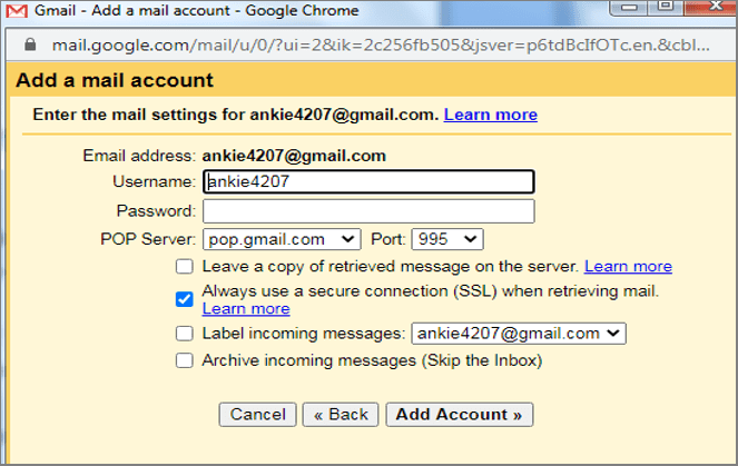sync gmail accounts