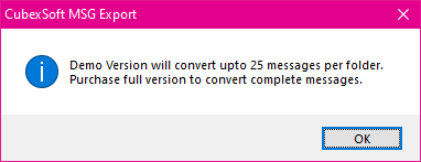 Cubexsoft Msg Export Demo Prompt